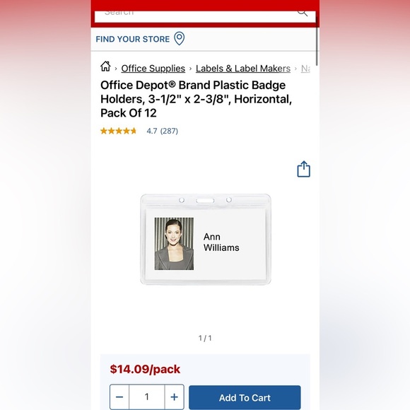 Office Depot Clear Badge Holders - Picture 3 of 3